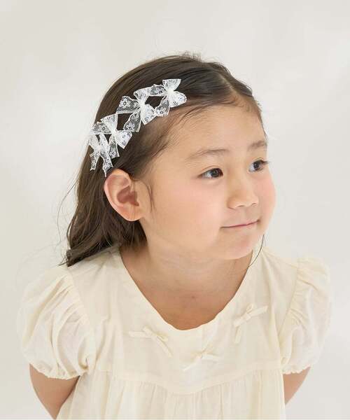 Lycee mine(リセマイン)の「レースリボンミニヘアクリップ(6コセット)【子供服】【キッズ】【女の子】(バレッタ/ヘアクリップ・キッズ・ブラック/サックスブルー/オフホワイト/ラベンダー/レモンイエロー/ライトピンク・F)」の17枚目の写真
