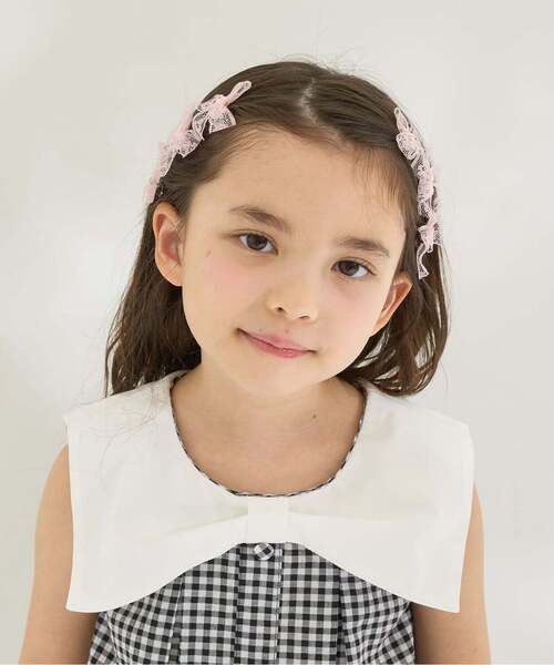 Lycee mine(リセマイン)の「レースリボンミニヘアクリップ(6コセット)【子供服】【キッズ】【女の子】(バレッタ/ヘアクリップ・キッズ・ブラック/サックスブルー/オフホワイト/ラベンダー/レモンイエロー/ライトピンク・F)」の19枚目の写真