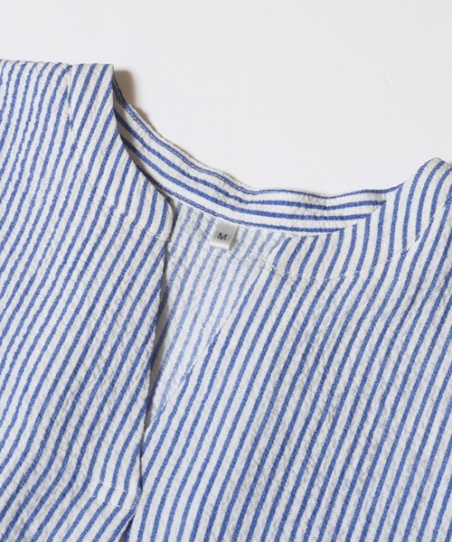 coca(coca)(コカ)の「とろみサッカースキッパーシャツ(シャツ/ブラウス・レディース・ベージュ/ブルー・L/M/S/XL)」の17枚目の写真