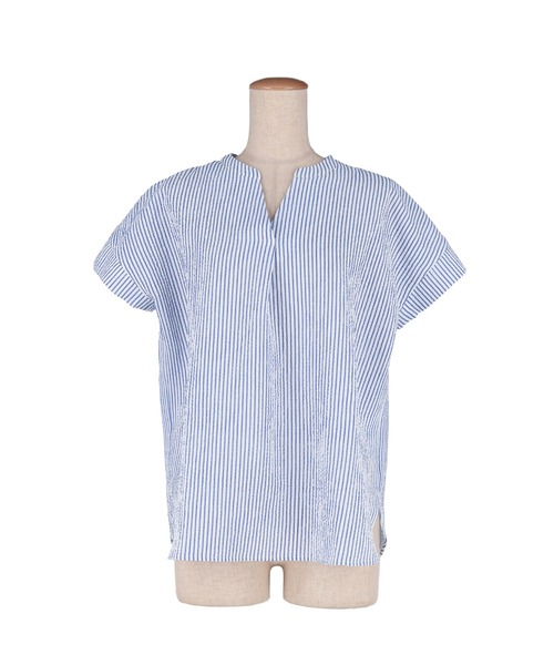 coca(coca)(コカ)の「とろみサッカースキッパーシャツ(シャツ/ブラウス・レディース・ベージュ/ブルー・L/M/S/XL)」の22枚目の写真