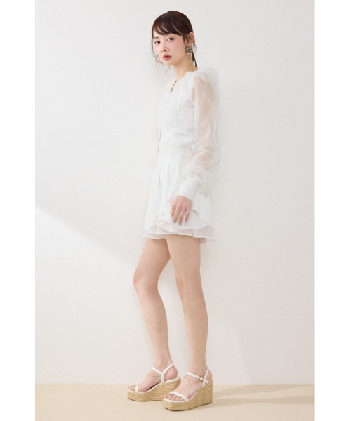 rienda（リエンダ）の「チュールフリルシアーニットカーディガン　春服　夏服（カーディガン/ボレロ・レディース・ホワイト/ブルー/ブラック・FREE）」の22枚目の写真