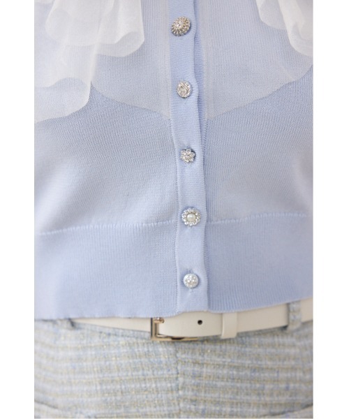 rienda（リエンダ）の「チュールフリルシアーニットカーディガン　春服　夏服（カーディガン/ボレロ・レディース・ホワイト/ブルー/ブラック・FREE）」の20枚目の写真