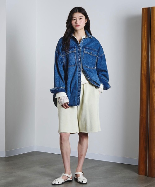 ROSE BUD(ローズバッド)の「(CREOLME)SWEAT HALF PANTS(その他パンツ・レディース・オフホワイト/ブラック・ONE SIZE)」の18枚目の写真