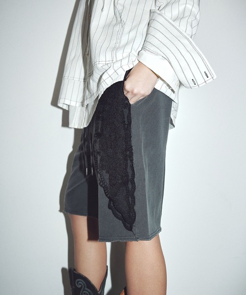 ROSE BUD(ローズバッド)の「(CREOLME)SWEAT HALF PANTS(その他パンツ・レディース・オフホワイト/ブラック・ONE SIZE)」の6枚目の写真