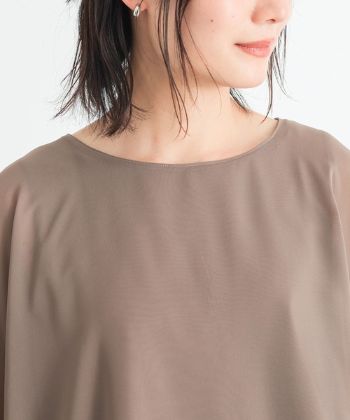 n'OrLABEL（ノアールレーベル）の「配色シフォンレイヤードトップス（Tシャツ/カットソー・レディース・ブラック/モカ/ブルーグリーン・2/1）」の20枚目の写真