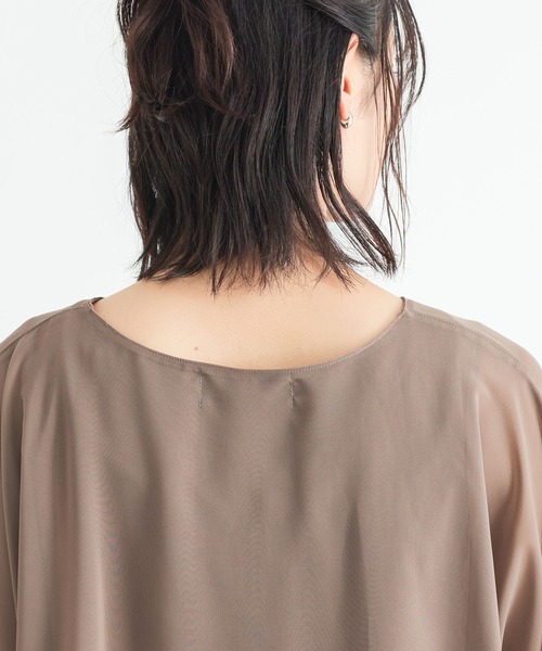 n'OrLABEL（ノアールレーベル）の「配色シフォンレイヤードトップス（Tシャツ/カットソー・レディース・ブラック/モカ/ブルーグリーン・2/1）」の21枚目の写真