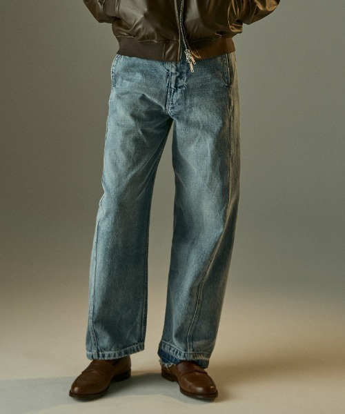 Toironier（トワロニエ）の「Toironier/トワロニエ/Draping Denim Trousers（デニムパンツ・メンズ・ブラック/その他4・2/1）」の2枚目の写真