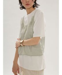emmi | Tシャツ×レースサテンキャミセット(キャミソール)