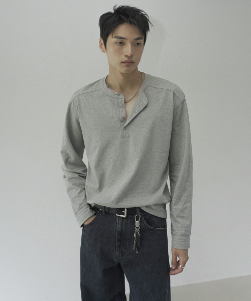 SIIIIDO（シド）の「ARMOR GOAT ヘンリーネック長袖（メランジグレー）（Tシャツ/カットソー・メンズ・その他・2/3/4）」の5枚目の写真