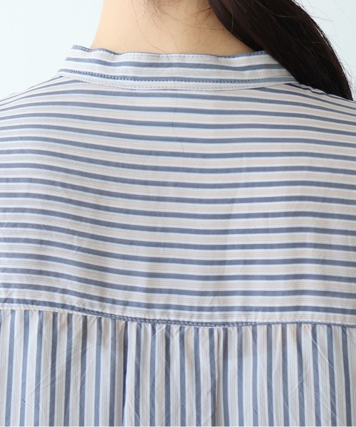 yuni(ユニ )の「washer Cu stripe wide shirt(シャツ/ブラウス・レディース・ブルー/ブラウン・FREE)」の20枚目の写真