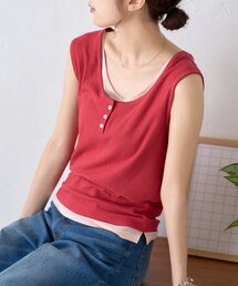 リエルリシェ　rielle riche サイドフォック　タンクトップ　赤　レッド タンクトップ（レッド/赤色系）ファッション通販 - ZOZOTOWN