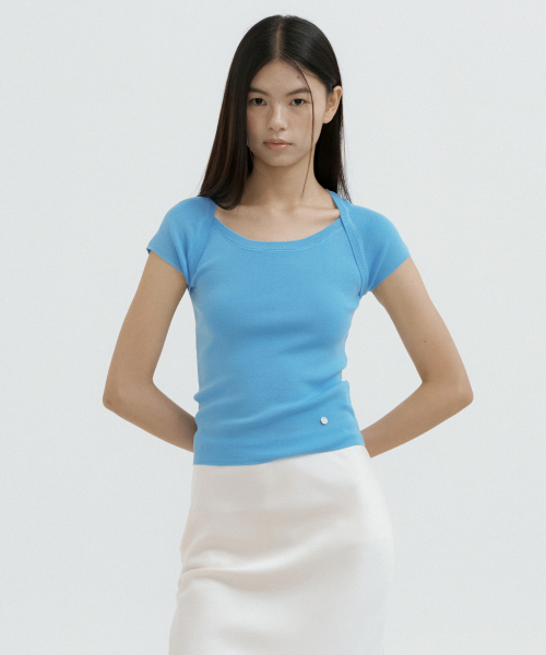 LUCIR ZU（ルシールズ）の「Boatneck Bolero Knit Top (sky blue)（ニット/セーター・レディース・その他・FREE）」の2枚目の写真