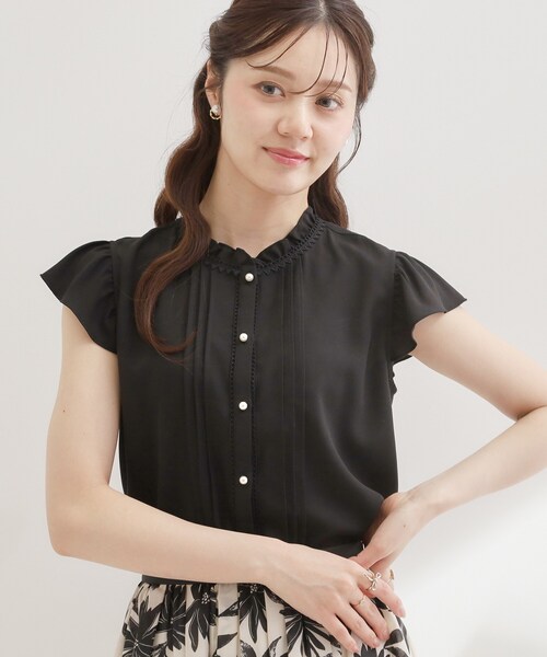 couture brooch（クチュールブローチ）の「【洗える】ピコレース ピンタックブラウス（シャツ/ブラウス・レディース・ブラック/ピンク系その他2/ホワイト系7・36/38/40/42）」の8枚目の写真
