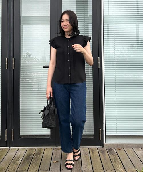 couture brooch（クチュールブローチ）の「【洗える】ピコレース ピンタックブラウス（シャツ/ブラウス・レディース・ブラック/ピンク系その他2/ホワイト系7・36/38/40/42）」の10枚目の写真