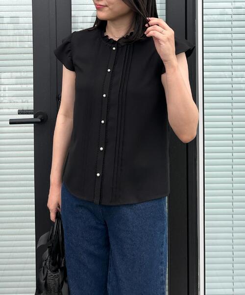 couture brooch（クチュールブローチ）の「【洗える】ピコレース ピンタックブラウス（シャツ/ブラウス・レディース・ブラック/ピンク系その他2/ホワイト系7・36/38/40/42）」の13枚目の写真