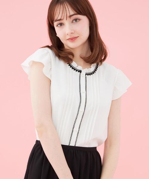 couture brooch（クチュールブローチ）の「【洗える】ピコレース ピンタックブラウス（シャツ/ブラウス・レディース・ブラック/ピンク系その他2/ホワイト系7・36/38/40/42）」の22枚目の写真