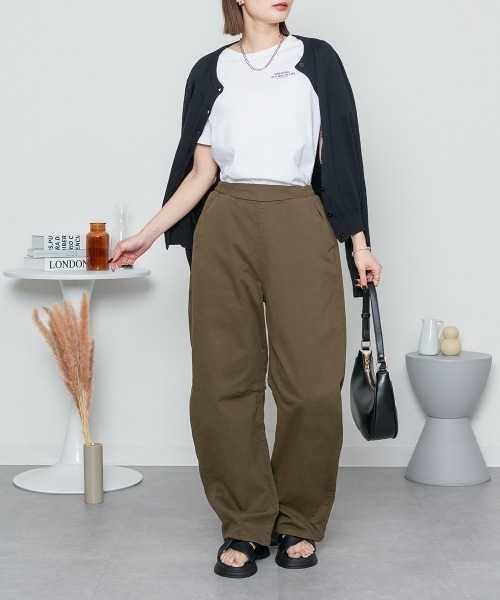 MARAI(マーライ)の「ストレッチツイルカーブパンツ(その他パンツ・レディース・ブラック/ベージュ/カーキ・LL/3L/4L/M/L)」の3枚目の写真