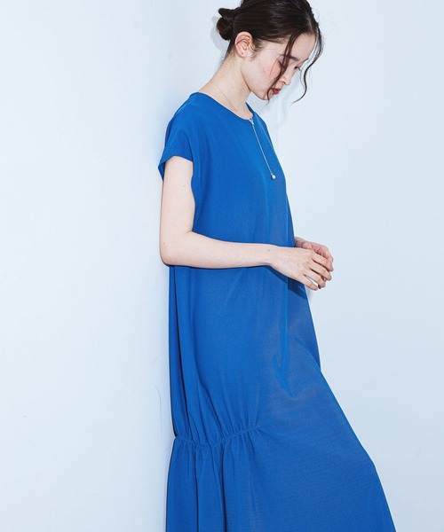 LAKOLE(ラコレ)の「ワッフルギャザーワンピース / 861808(ワンピース・レディース・ブルー/ブラウン/ベージュ/ブラック・FREE)」の8枚目の写真