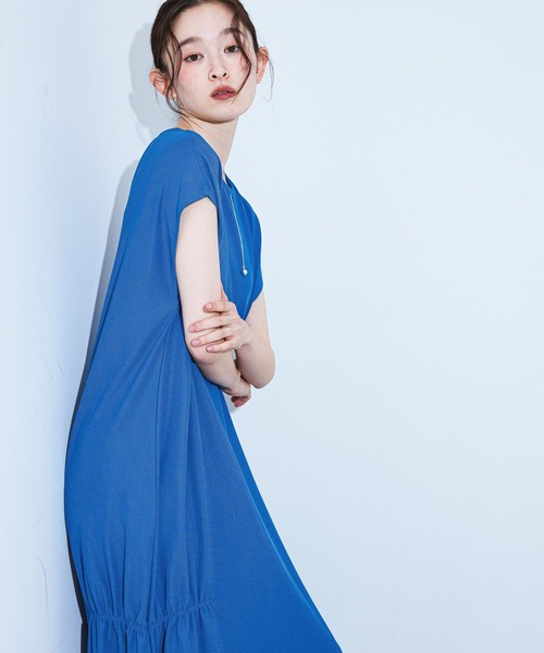LAKOLE(ラコレ)の「ワッフルギャザーワンピース / 861808(ワンピース・レディース・ブルー/ブラウン/ベージュ/ブラック・FREE)」の9枚目の写真