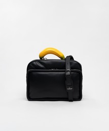"TOY" Banana Handle Square Leather Pocket Bag