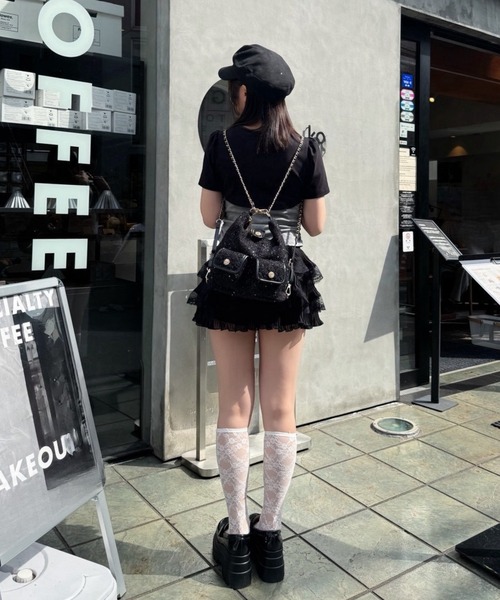 one after another NICE CLAUP(ワンアフターアナザーナイスクラップ)の「ビジューポケット付き2WAYリュック(バックパック/リュック・レディース・ブラック/ベージュ/ホワイト・FREE)」の21枚目の写真