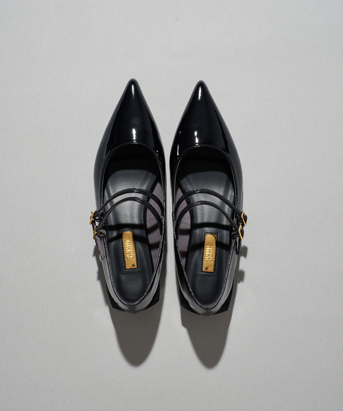 GRISE（グリーズ）の「《WEB+一部店舗限定》GRISE3cmポインテッドダブルストラップメリージェーン（パンプス・レディース・ブラック/ブラウン/ボルドー・25cm/24.5cm/24cm/23.5cm/23cm/22cm/22.5cm）」の12枚目の写真