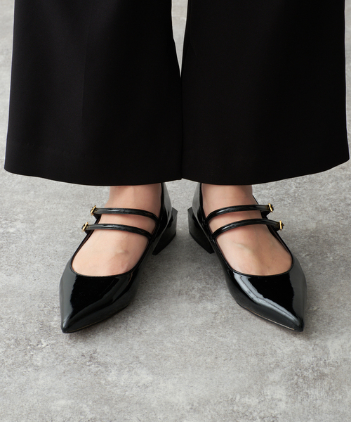 GRISE（グリーズ）の「《WEB+一部店舗限定》GRISE3cmポインテッドダブルストラップメリージェーン（パンプス・レディース・ブラック/ブラウン/ボルドー・25cm/24.5cm/24cm/23.5cm/23cm/22cm/22.5cm）」の16枚目の写真