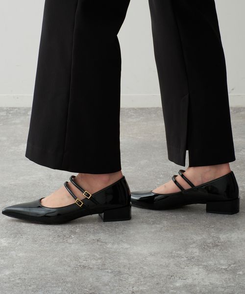 GRISE（グリーズ）の「《WEB+一部店舗限定》GRISE3cmポインテッドダブルストラップメリージェーン（パンプス・レディース・ブラック/ブラウン/ボルドー・25cm/24.5cm/24cm/23.5cm/23cm/22cm/22.5cm）」の15枚目の写真