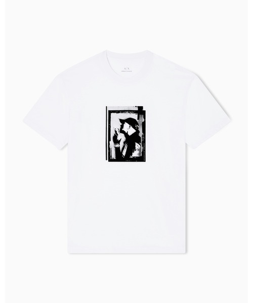 ARMANI EXCHANGE(アルマーニエクスチェンジ)の「【A|X アルマーニ エクスチェンジ】ポートレートプリント 半袖クルーネックTシャツ/REGULAR(Tシャツ/カットソー・メンズ・ホワイト・XX-LARGE/X-SMALL/SMALL/MEDIUM/LARGE)」の5枚目の写真