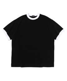 ウォッシュドオーバーサイズリンガーTシャツ（ブラック）