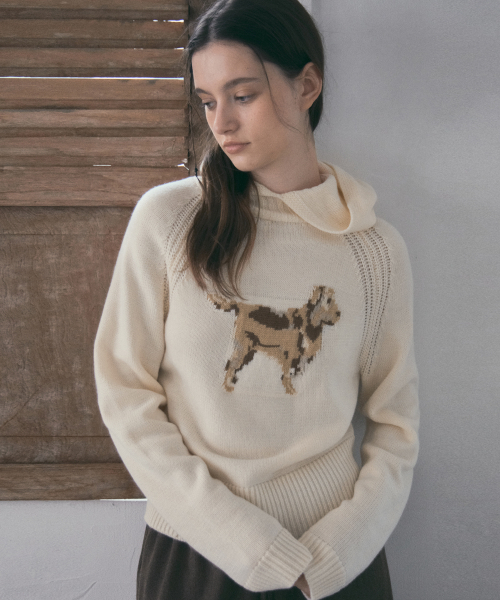 OURNOSTALGIA（アワー ノスタルジア）の「woolfie Balaclava Knit Hood_Ivory(OC25-KN18)（ニット/セーター・レディース・アイボリー・FREE）」の2枚目の写真