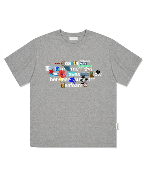 ESCAPEFROM(エスケープフロム)の「サマーオーシャンコラージュプリントオーバーサイズ半袖Tシャツグレー(Tシャツ/カットソー・レディース・その他・LARGE/MEDIUM/SMALL)」の3枚目の写真