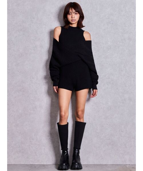 GYDA(ジェイダ)の「ニットドッキングボリュームソールブーツ(ブーツ・レディース・ブラック・SMALL/MEDIUM/LARGE)」の9枚目の写真