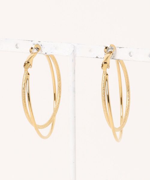 novice（ノーヴィス）の「【novice】Dual Line Hoop Pierce［Stainless］（ピアス（両耳用）・レディース・シルバー/ゴールド・FREE）」の7枚目の写真