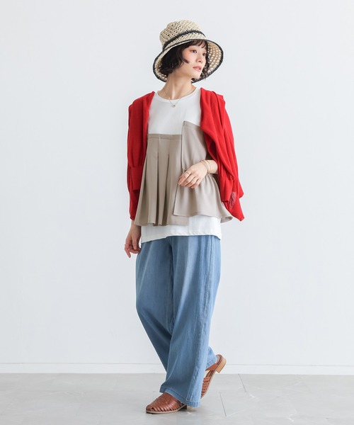 n'OrLABEL(ノアールレーベル)の「【接触冷感】ビスチェドッキング冷感カットソー(Tシャツ/カットソー・レディース・オフホワイト/ブラック・2/1)」の8枚目の写真