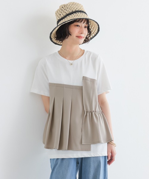 n'OrLABEL(ノアールレーベル)の「【接触冷感】ビスチェドッキング冷感カットソー(Tシャツ/カットソー・レディース・オフホワイト/ブラック・2/1)」の5枚目の写真