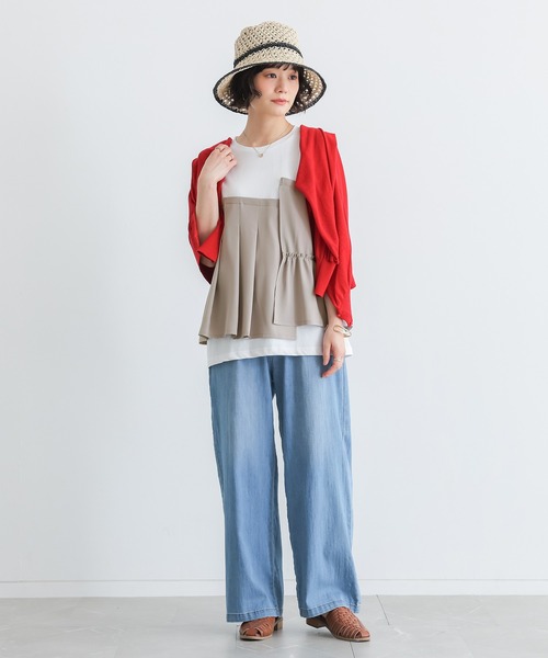 n'OrLABEL(ノアールレーベル)の「【接触冷感】ビスチェドッキング冷感カットソー(Tシャツ/カットソー・レディース・オフホワイト/ブラック・2/1)」の9枚目の写真