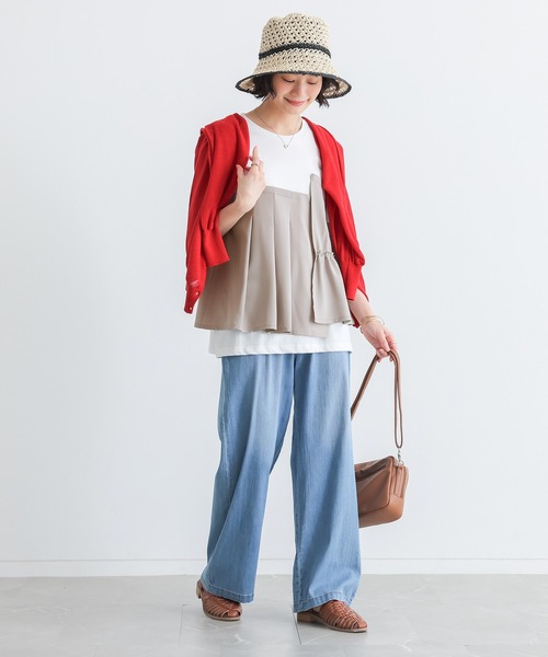 n'OrLABEL(ノアールレーベル)の「【接触冷感】ビスチェドッキング冷感カットソー(Tシャツ/カットソー・レディース・オフホワイト/ブラック・2/1)」の10枚目の写真