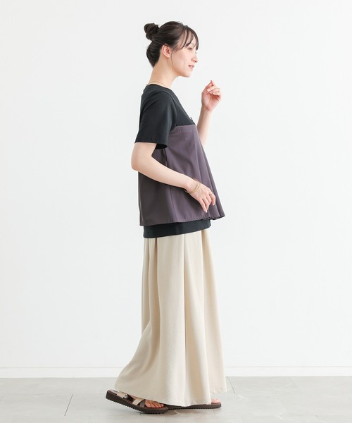 n'OrLABEL(ノアールレーベル)の「【接触冷感】ビスチェドッキング冷感カットソー(Tシャツ/カットソー・レディース・オフホワイト/ブラック・2/1)」の12枚目の写真