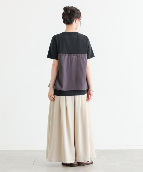 n'OrLABEL(ノアールレーベル)の「【接触冷感】ビスチェドッキング冷感カットソー(Tシャツ/カットソー・レディース・オフホワイト/ブラック・2/1)」の13枚目の写真