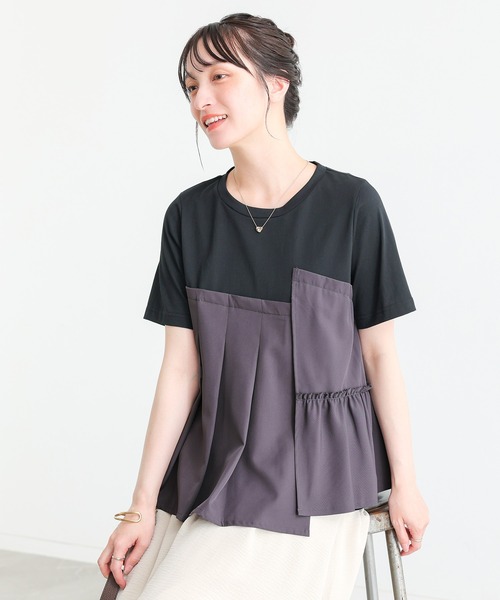n'OrLABEL(ノアールレーベル)の「【接触冷感】ビスチェドッキング冷感カットソー(Tシャツ/カットソー・レディース・オフホワイト/ブラック・2/1)」の14枚目の写真