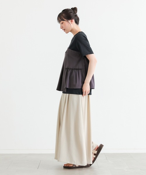 n'OrLABEL(ノアールレーベル)の「【接触冷感】ビスチェドッキング冷感カットソー(Tシャツ/カットソー・レディース・オフホワイト/ブラック・2/1)」の15枚目の写真
