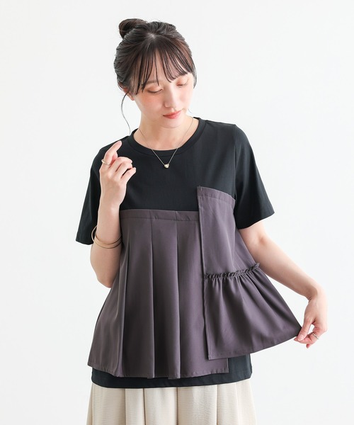n'OrLABEL(ノアールレーベル)の「【接触冷感】ビスチェドッキング冷感カットソー(Tシャツ/カットソー・レディース・オフホワイト/ブラック・2/1)」の16枚目の写真