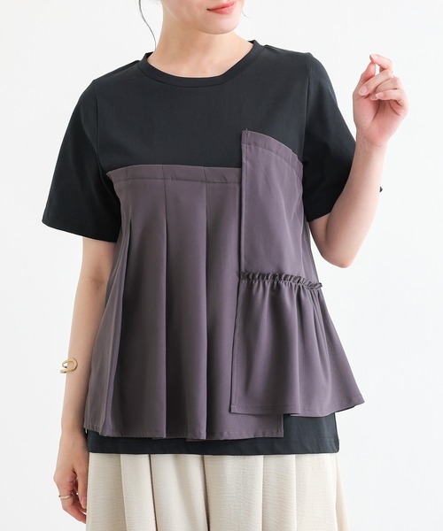 n'OrLABEL(ノアールレーベル)の「【接触冷感】ビスチェドッキング冷感カットソー(Tシャツ/カットソー・レディース・オフホワイト/ブラック・2/1)」の17枚目の写真