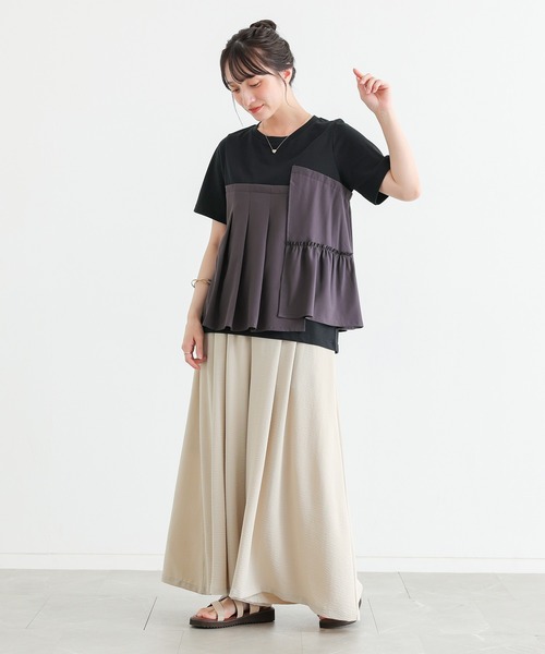 n'OrLABEL(ノアールレーベル)の「【接触冷感】ビスチェドッキング冷感カットソー(Tシャツ/カットソー・レディース・オフホワイト/ブラック・2/1)」の18枚目の写真