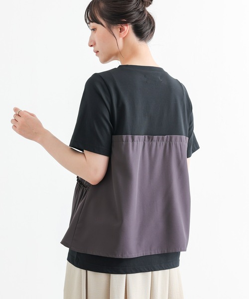 n'OrLABEL(ノアールレーベル)の「【接触冷感】ビスチェドッキング冷感カットソー(Tシャツ/カットソー・レディース・オフホワイト/ブラック・2/1)」の19枚目の写真