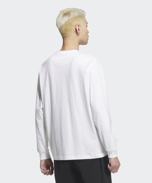 adidas（アディダス）の「エッセンシャルズ プラス ルーズフィット スモールロゴ 長袖Tシャツ / ロンT / アディダス adidas（Tシャツ/カットソー・メンズ・ホワイト・XX-LARGE/3XL/LARGE/MEDIUM/SMALL/X-LARGE）」の2枚目の写真