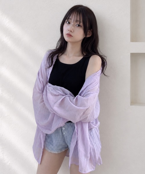 NOLITA LABORATORY(ノリータラボラトリー)の「【 NOLITA / ノリータ 】シワ加工 オーバーサイズ シアーブラウス(Tシャツ/カットソー・レディース・パープル/オレンジ/ブルー・FREE)」の1枚目の写真