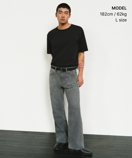MUSINSA STANDARD（ムシンサスタンダード）の「[プラス] 記者 コットン レギュラークルーネック Tシャツ [ブラック]（Tシャツ/カットソー・メンズ・その他・SMALL/MEDIUM/LARGE/X-LARGE/2XL/3XL）」の2枚目の写真