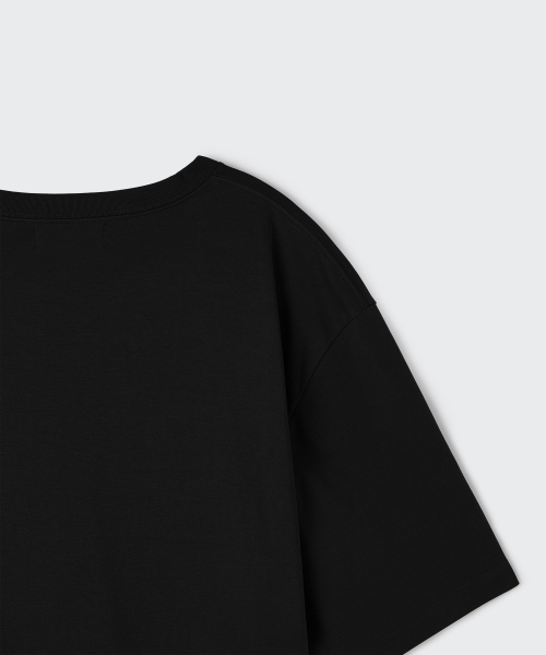 MUSINSA STANDARD（ムシンサスタンダード）の「[プラス] 記者 コットン レギュラークルーネック Tシャツ [ブラック]（Tシャツ/カットソー・メンズ・その他・SMALL/MEDIUM/LARGE/X-LARGE/2XL/3XL）」の5枚目の写真
